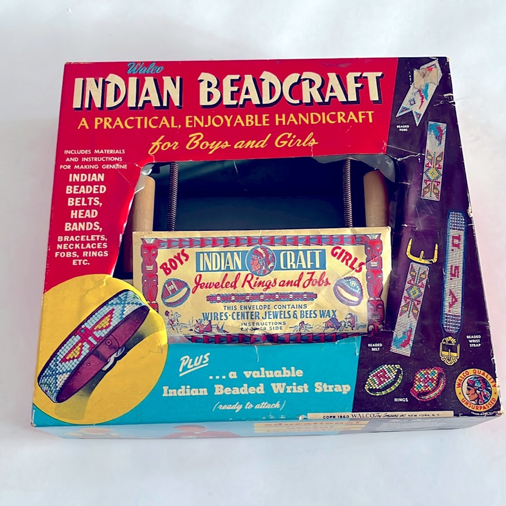 1960 Indian Beadcraft KIT Beadwork Native American Vintage Artwork Crafter Beads